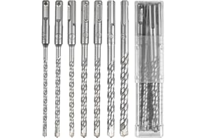 OUYANKA SDS Plus Bohrer Set 7 Stück Steinbohrer Set 160mm Lang Betonbohrer Hammerbohrer für Beton Ø 5-12 mm Schlagbohrer Werkzeuge zum Bohren von Beton, Stein, Holz, Ziegel, Fliesen