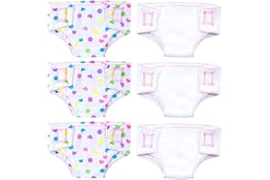 ZOEON ZWOOS Pañales para Muñecas, Accesorios para Muñecos Bebé 30-40cm, Conjunto de 6