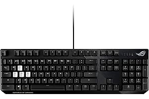 ASUS ROG Strix Scope 100 Percent RGB Wired Gaming Mechanical Keyboard, Cherry MX Red Switches, Extra WASD Silver Keycaps, Wider Ctrl Key, Stealth Key, Macro Support, Aluminum Top-Black, UK Layout