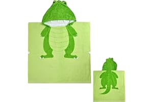 YAMOOCO Poncho Mare Bambino Telo Mare Bambini Cotone Accappatoio Mare Asciugamano Poncho Piscina Telo da Mare Nambina Accappatoio con Cappuccio Teli Mare per Ragazze Ragazzi Bimbo 2-6 Anni (Dinosauro)