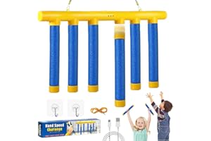 ZENOVA Drop Sticks Game,Catching Sticks Game,Falling Stick Catch Games,Drop It Catch It Win It Reaction Games,3 Adjustable Falling Speeds Hand-Eye Coordination Training Toy for Kids Adults (Blue#)