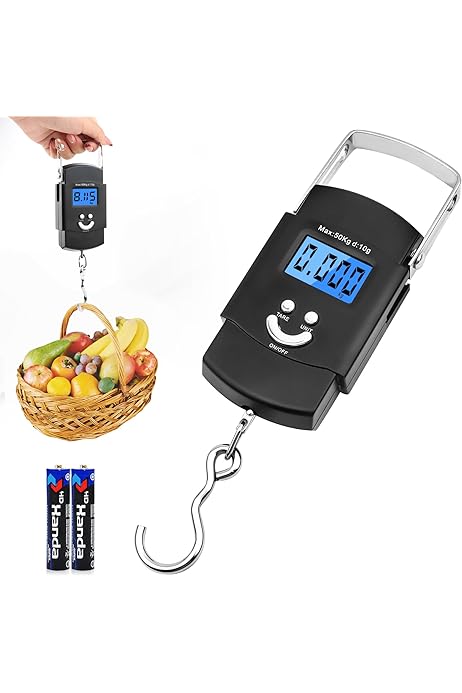 Bilancia Elettronica Portatile Con Gancio - Pesoa Fino A 40 Kg Per Bagagli E Pesca