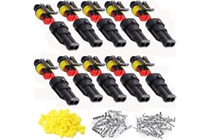 RUNCCI-YUN 10 Set Wasserdicht Schnellverbinder, Kabel Steckverbinder Stecker, für KFZ LKW Auto Kayak Boote Roller Motorrad (2 Polig×10)