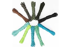 Cozary 10 Farben 19ft/6m Paracord 4mm, Paracord Set 7 Kern Strängen Nylonseil, Hält bis zu 250kg, Ideal für Outdoor Survival Camping Basteln Armband Hunde-Leine, Gesamtlänge 196ft