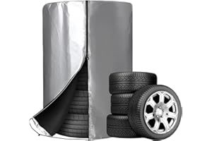 Xmart Uniwersalna torba na opony, wodoszczelna, pyłoszczelna, 210D Oxford, pokrowiec ochronny na 4 opony, kolor srebrny, z zamkami błyskawicznymi i sznurkami, 85 x 120 cm