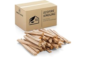 GREEN HAVEN 4KG Kindling Wood for Log Burners - Ready to Burn Kiln Dried Kindling Wood for Wood Burners | 130 Natural Firelighter Sticks for Pizza Oven, BBQ, Fireplace | 100% Recycled Cardboard