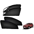 Kozdiko Car Sun Shade for Renault KWID (Set of 4, Black)