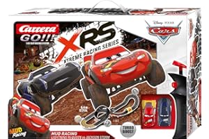 Carrera Toys GO!!! Disney Pixar Cars Mud Racing Set Pista da Scontro e Due Macchinine con Saetta Mcqueen e Jackson Storm, Gioco Adatto per Bambini dai 6 Anni, Multicolore, 20062478