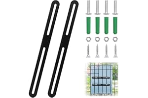 JINSION 2 Pezzi Fissaggio per Cassetta Postale per Recinzione, 280 x 24mm Set di Fissaggio per Cassetta Postale con 8 Viti, Staffa Piatta Forata per Fissare le Cassette Postali a Cancelli o Recinzioni