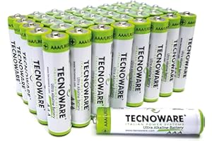 ‎TECNOWARE POWER SYSTEMS Tecnoware Ultraalkaliczne Baterie AAA – 1.5 Volt - Opakowanie 40 sztuk, Idealny do zabawek, kontrolerów, pilotów, latarek, zegarków, konsol i innych urządzeń zasilanych bateryjnie