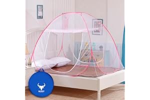 Beast Bargain Mosquito Net Foldable for Double Bed - King Size Strong Machardani - Polyester 30GSM Extra Strong Net Steel Wir