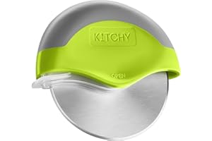 KITCHY Pizza Cutter Wheel - Super Sharp and Easy to Clean Slicer, Kitchen Gadget with Protective Blade Guard (Green)