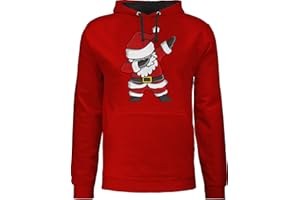 Shirtracer - Pullover Herren Frauen Hoodie Kontrast zweifarbig - Weihnachten Geschenke Christmas Bekleidung - Dabbing Weihnachtsmann