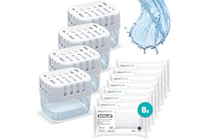 Aquafloow 4x Déshumidificateurs + 8x Granulés dans un sachet de recharge de 280 g, Sachets de recharge pour déshumidificateur, Packs de recharge | Empêche la moisissure, odeurs désagréables