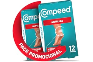 DUPLO- COMPEED Ampoules moyennes x24 (ON THE GO) - Pack de 2 - Soins aux pieds, soulagement de la douleur, emballées individuellement