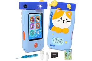 Telefono Per Bambini, ZUEOKAI Macchina Fotografica Bambini Touchscreen, 180° Obiettivo, Video 1080P con Custodia Silicone, Regali di Natale e Compleanno per Bambini, Regalo Bambina 3 4 5 6 7 8 Anni