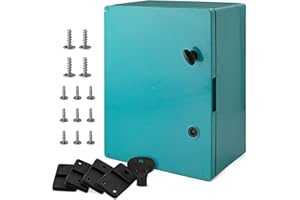 BOXEXPERT Caja de armario de pared, IP65, carcasa industrial, carcasa vacía, plástico ABS, placa de montaje, cierre negro, serie Fleet, 400 x 300 x 195 mm, color azul agua, BXPPABS300400195-F99