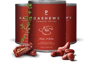 ‎P-STASH P-STASH Cashew Tomate Thymian, Edle Cashewkerne 3x55g, fettfreie Trommelröstung, Nussmischung mit einzigartigen Gewürzkombinationen, Premium Nuts made in Berlin