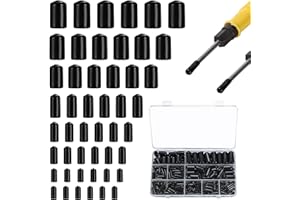 GOWTX 300Pcs Black Rubber End Caps Set, Round PVC Bolt Cover, Dust-Proof Tube Bolt Cap Cover, Pipe Rubber Screw Thread Protectors, Vinyl Flexible End Caps for Metal Chair Tips Screw(Inner Dia 1.5-10mm)