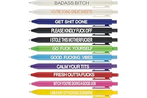 Cityhermit 11Pcs Funny Pens Set for Adults, Swear Word Daily Ballpoint Pen, Premium Novelty Days of The Week Dirty Cuss Word Pens for Each Day Funny Office Gifts for Coworkers