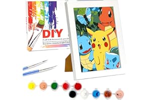 LAISU Malen Nach Zahlen mit Rahmen für Kinder Junior Erwachsene Anfänger, 18x24cm Kleine Cartoon Anime Painting, DIY Gemälde Bastelset mit Leinwand Pinseln Acrylfarben für Jungen Mädchen ab 6 Jahre