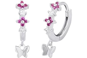 Prinzessin Lillifee Creolen 925 Sterling Silber Mädchen Kinder Ohrschmuck, mit Zirkonia synth., Kommt in Schmuck Geschenk Box