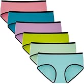 INNERSY Girls Cotton Panties for Teens 8-16 Years Pack of 6 | Mid Waist Underwear, Sports Girls' Culottes, 100% Cotton Breath