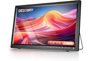 Desobry TV portátil de 15.6 pulgadas 1080P batería recargable con sintonizador DVB-T2, compatible con entrada USB HDMI AV, TV de 12 V para autocaravana/caravana/camping/autocaravanas