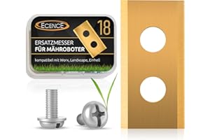 ECENCE Lame Robot tagliaerba rivestite in Titanio Viti Incluse, 18 Lame di Ricambio, Lame per tagliaerba robotizzati compatibili con Worx Landroid e LandXcape