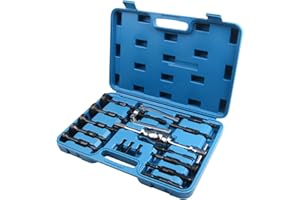 ‎LLCTOOLS LLCTOOLS Kfz Dog Innenlager Abzieher | Kugellager Abzieher | Spezialwerkzeug Kfz | Grundloch Lagerabzieher | Werkzeug 16 TLG mit einem Gleithammer Satz