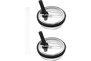 PABBYEEY 2 Stück Ersatzdeckel für 40oz Becher,Ersatzdeckel Deckel für Stanley Cup Zubehör,Wiederverwendbare Auslaufsichere und Staubdichte Tumbler Abdeckungen mit Trinkhalmen (Schwarz)