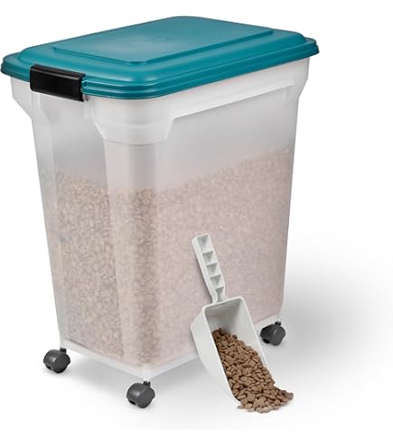 Iris voedselcontainer dieren met deksel en wieltjes - 45 liter