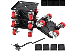 LESOLEIL Elevador Muebles Pesados, Acero Transportador de Muebles Ruedas 360º para Elevación de Muebles Pesados para Mover Refrigerador, Sofá, Gabinete, Capacidad de Carga Máxima 800 KG