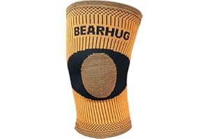 Bearhug Knee Support For Women and Men - Compression Sleeve Knee Brace for Running, Walking, Weight Lifting and Sports - Knee Sleeves Braces to Aid Arthritis Pain Relief and Help Rehabilitation, M