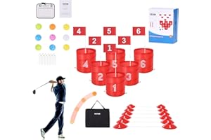 VEVOR Jeu de golf d'arrière-cour, parcours de golf à 6 trous, jeux d'entraînement au jeu de golf au seau, jeu de golf d'extérieur portable pour famille, adulte, enfant, pour pelouse, cour, parc, plage