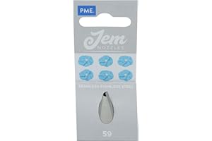 PME JEM Mała końcówka do wyciskania z numerem 59 do kwiatów/falbanek, stal nierdzewna, srebrna, 2 x 2 x 3,5 cm