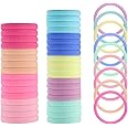 100 Pezzi Elastici per Capelli, 4,3 cm Elastico Capelli Senza Cuciture di Colore Misto, Elastici Capelli Donna Grande Diametr