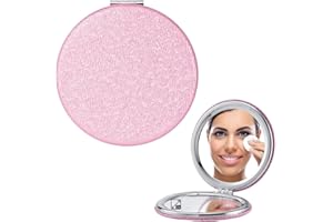 RVYEIOP 1 espejo de bolsillo portátil, 72mm compacto y delicado espejo plegable para el bolso, viajes, maquillaje (redondo rosa)