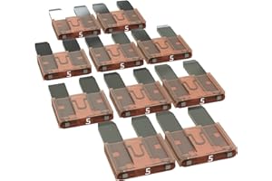 AUPROTEC Fusibles à lames Mini 2A - 30A fusible enfichable d'automobile choix: 5A ampère brun, 10 pièces