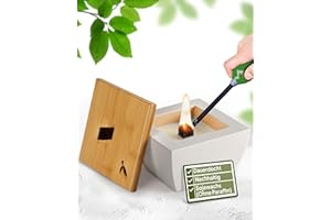 ‎MAHONA Wachsfresser Kerzenfresser Wachsfresser Outdoor Wachsfresser für Kerzenreste Schmelzfeuer Dauerkerze Betonkerze Tischkamin Deko aus Beton & Bambus | mahona