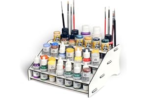Silu- Silu Vallejo Organisateur de peintures acryliques et pinceaux pour établi, maquettes, modélisme, figurines Warhammer 40k