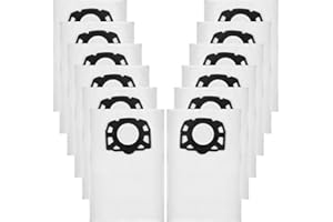 LIAILA 12 Sacs d'aspirateur KFI 357, adaptés aux aspirateurs eau et poussière Kärcher WD3 WD2 Plus KWD3 KWD2 KWD1 MV3 WD3.200-WD3.800M SE4001 SE4002, pour Kärcher 2.863-314.0, pour Sac Aspirateur Karcher