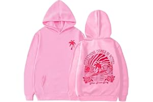 Blandoom 2024 Hoodies For Teen Girls Pink Palm Puff Hoodie 9-10 Oversized Hoodies Hooded Sweatshirt Boys' Hoodies Sweatshirts For Girls Aged 9/10 Kids Hoodies 9-10 Girls Girls' Hoodies