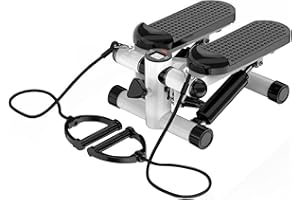 Fit4home Mini Stepper machine - with LCD Display and Resistance Band with Handle, Up Down Thigh Toner Steppers for Exercise Workout at home under desk | TF2013 W/A