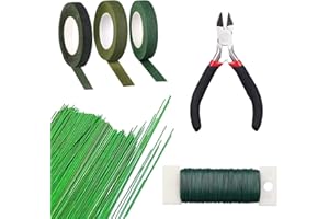 Hoiny Floral Arrangement Tools, 6pcs Floral Arrangement Kit, Including Floral Tapes & Wraps, Floral Wire Cutter, Floral Tape, Floral Stem Wires, for Bouquet Stem Wrap Florist