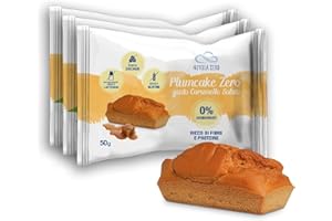 NUVOLAZERO Nuvola Zero - Plumcake Zero Au Caramel Sans Glucides, Collations Sans Lactose, Sans Sucre, Sans Gluten, Riche en Fibres, Paquet de 3, Fabriqué en Italie