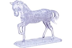 Crystal Puzzle | koń 3D | przezroczyste wzornictwo | 100 części | zestaw do montażu dla dzieci i dorosłych | HCM Kinzel