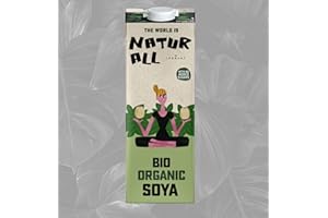 IPARLAT Boisson de Soja Bio - Bio Natur All, Boisson végétale idéale pour les amateurs de café ou pour un bon petit déjeuner, BIO, entièrement recyclable, (Format: 1L, carton de 6 unités)