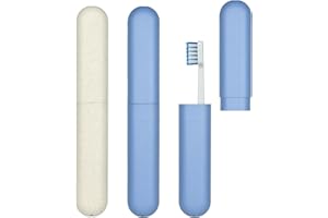 YZMMXZ Étui à brosses à Dents Pack de 2, Etui Brosse a dent, étui Brosse à dent, pour Les Voyages, Résiste même à Une Utilisation Intensive(Beige and Blue)