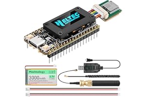 MESHNOLOGY ESP32 LoRa V4 Dev Board + L76 GNSS-Modul + 3000-mAh-Akku, ESP32-S3 LoRa WLAN Bluetooth 2 MB PSRAM 16 MB Flash Unterstützt GPS & Solar mit 863-928 MHz Antennen OLED für Arduino Meshtastic LoRaWAN IOT